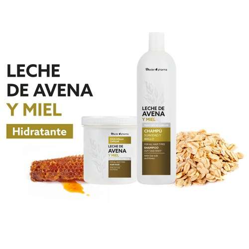 Thader TH Pharma Champú Nutritivo con Leche de Avena y Miel para Todo Tipo de Cabellos – 1 L - Imagen 3