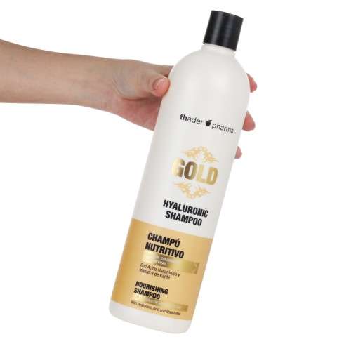 Thader TH Pharma Mascarilla Capilar 4 en 1 Hyaluronic Gold Nutritiva para Cabellos Teñidos y Dañados – 400 m - Imagen 2